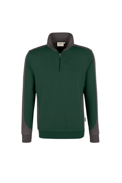 HAKRO Zip-Sweatshirt Contrast MIKRALINAR® - Tanne/anthrazit - 1