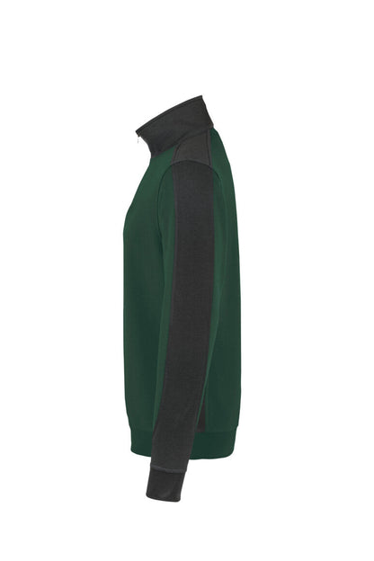 HAKRO Zip-Sweatshirt Contrast MIKRALINAR® - Tanne/anthrazit - 2