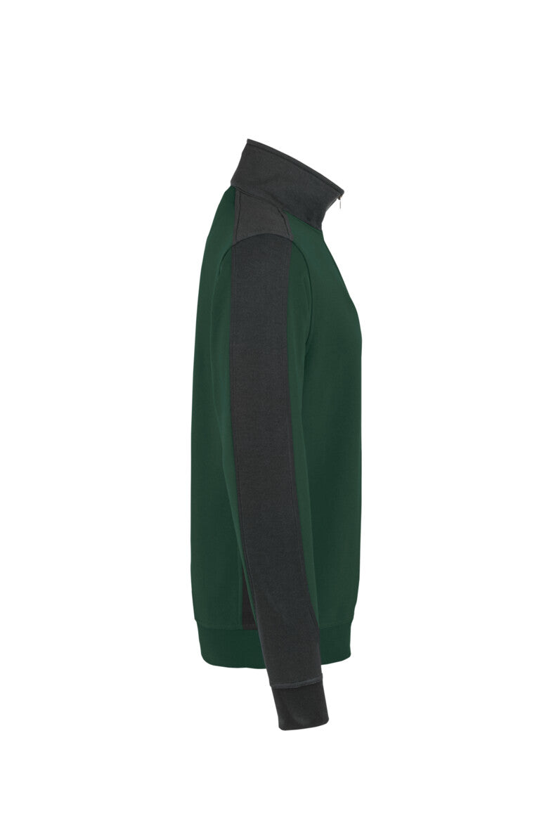 HAKRO Zip-Sweatshirt Contrast MIKRALINAR® - Tanne/anthrazit - 4