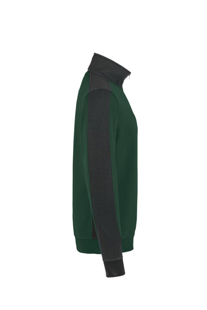 HAKRO Zip-Sweatshirt Contrast MIKRALINAR® - Tanne/anthrazit - 4