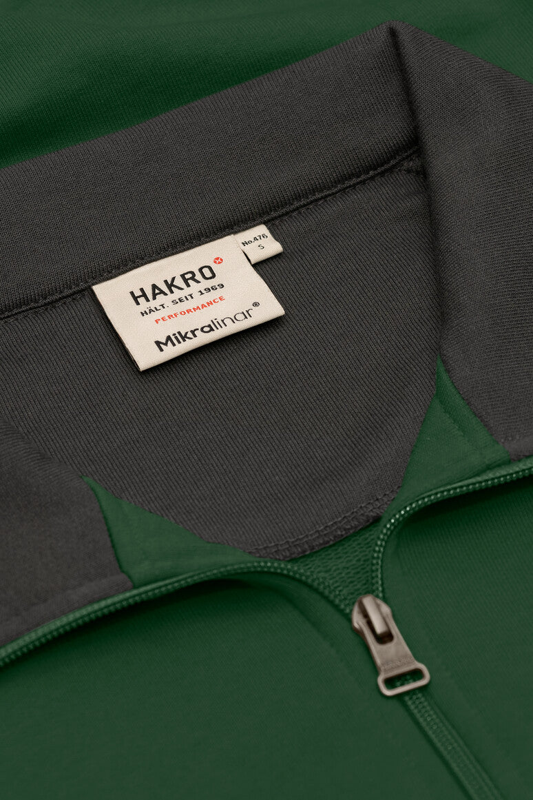 HAKRO Zip-Sweatshirt Contrast MIKRALINAR® - Tanne/anthrazit - 5