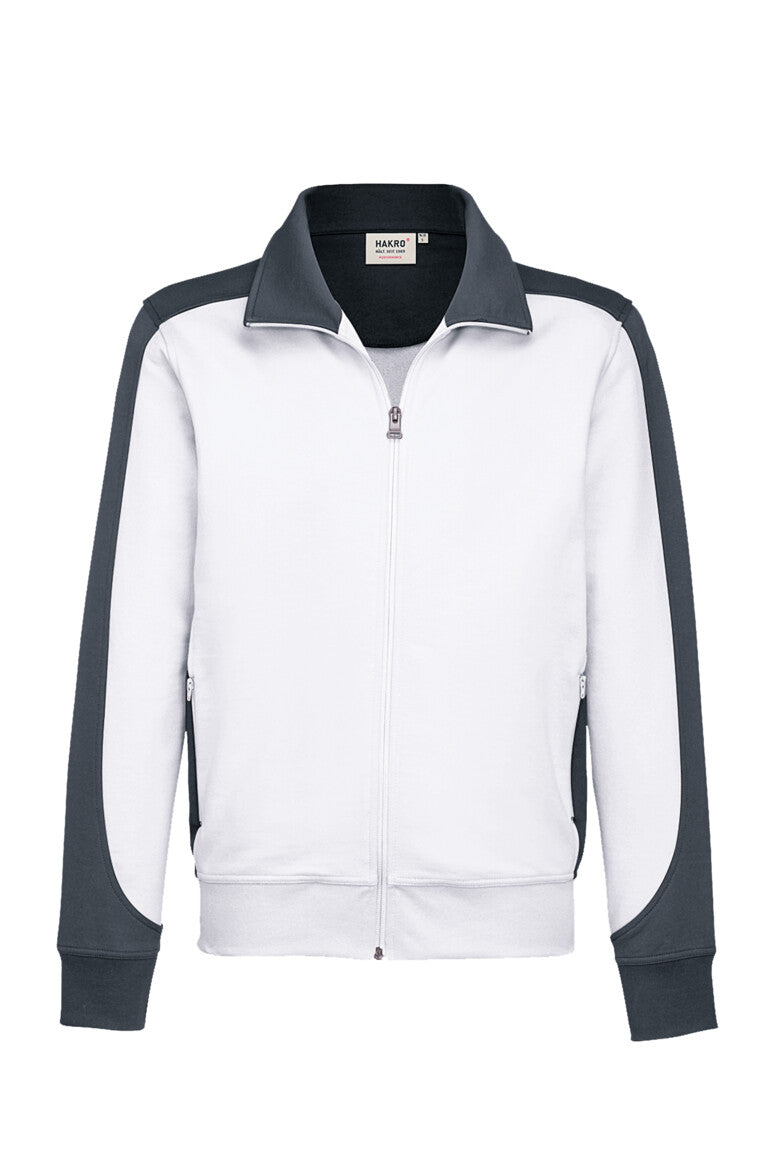 HAKRO Sweatjacke Contrast MIKRALINAR® - Weiß/anthrazit - 1