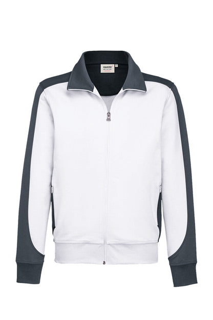 HAKRO Sweatjacke Contrast MIKRALINAR® - Weiß/anthrazit - 1