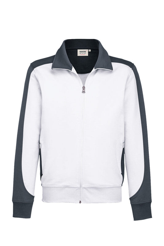 HAKRO Sweatjacke Contrast MIKRALINAR® - Weiß/anthrazit - 1