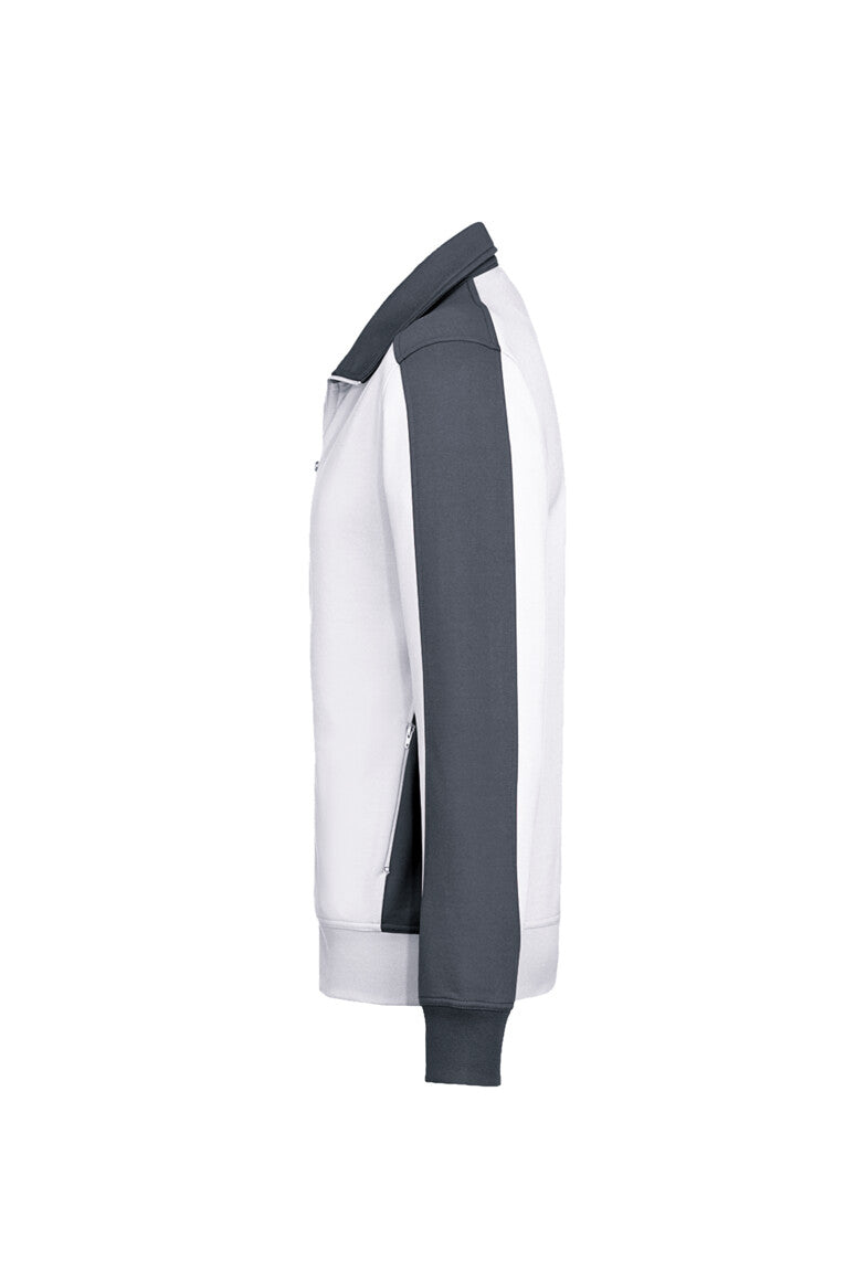 HAKRO Sweatjacke Contrast MIKRALINAR® - Weiß/anthrazit - 2