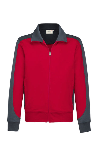 HAKRO Sweatjacke Contrast MIKRALINAR® - Rot/anthrazit - 1