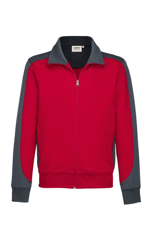 HAKRO Sweatjacke Contrast MIKRALINAR® - Rot/anthrazit - 1