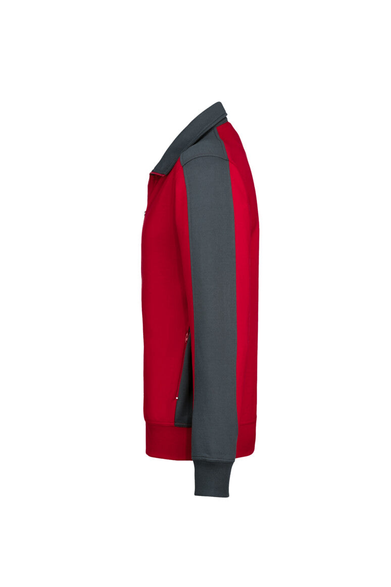 HAKRO Sweatjacke Contrast MIKRALINAR® - Rot/anthrazit - 2