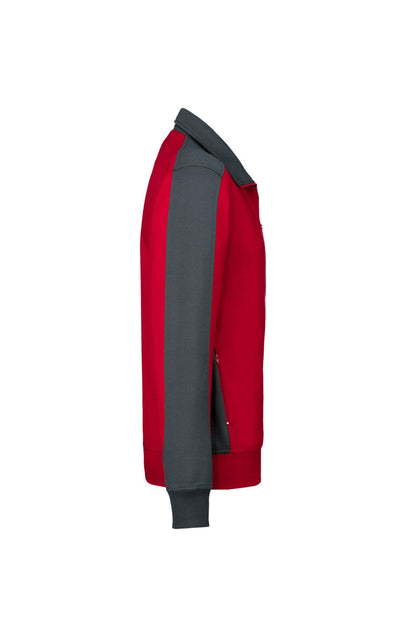 HAKRO Sweatjacke Contrast MIKRALINAR® - Rot/anthrazit - 4