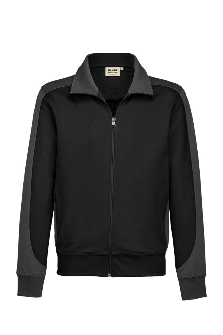 HAKRO Sweatjacke Contrast MIKRALINAR® - Schwarz/anthrazit - 1