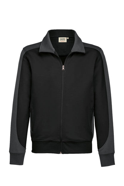 HAKRO Sweatjacke Contrast MIKRALINAR® - Schwarz/anthrazit - 1