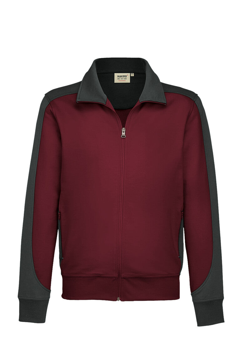 HAKRO Sweatjacke Contrast MIKRALINAR® - Weinrot/anthrazit - 1