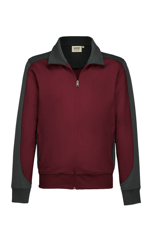 HAKRO Sweatjacke Contrast MIKRALINAR® - Weinrot/anthrazit - 1