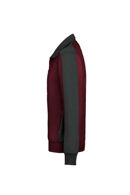 HAKRO Sweatjacke Contrast MIKRALINAR® - Weinrot/anthrazit - 2