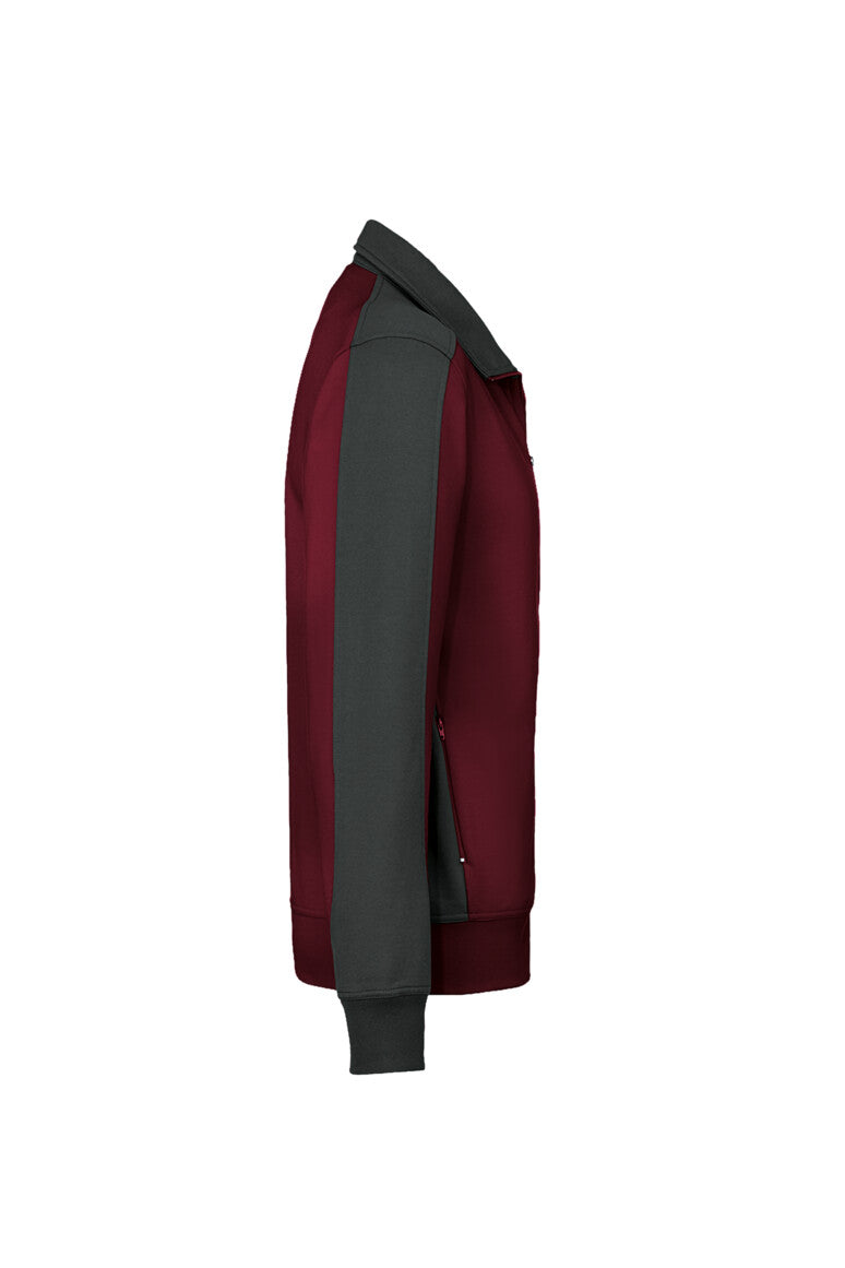 HAKRO Sweatjacke Contrast MIKRALINAR® - Weinrot/anthrazit - 4