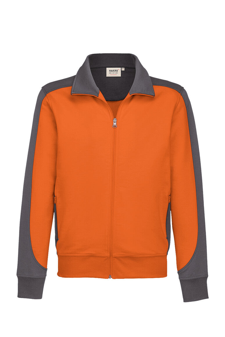 HAKRO Sweatjacke Contrast MIKRALINAR® - Orange/anthrazit - 1