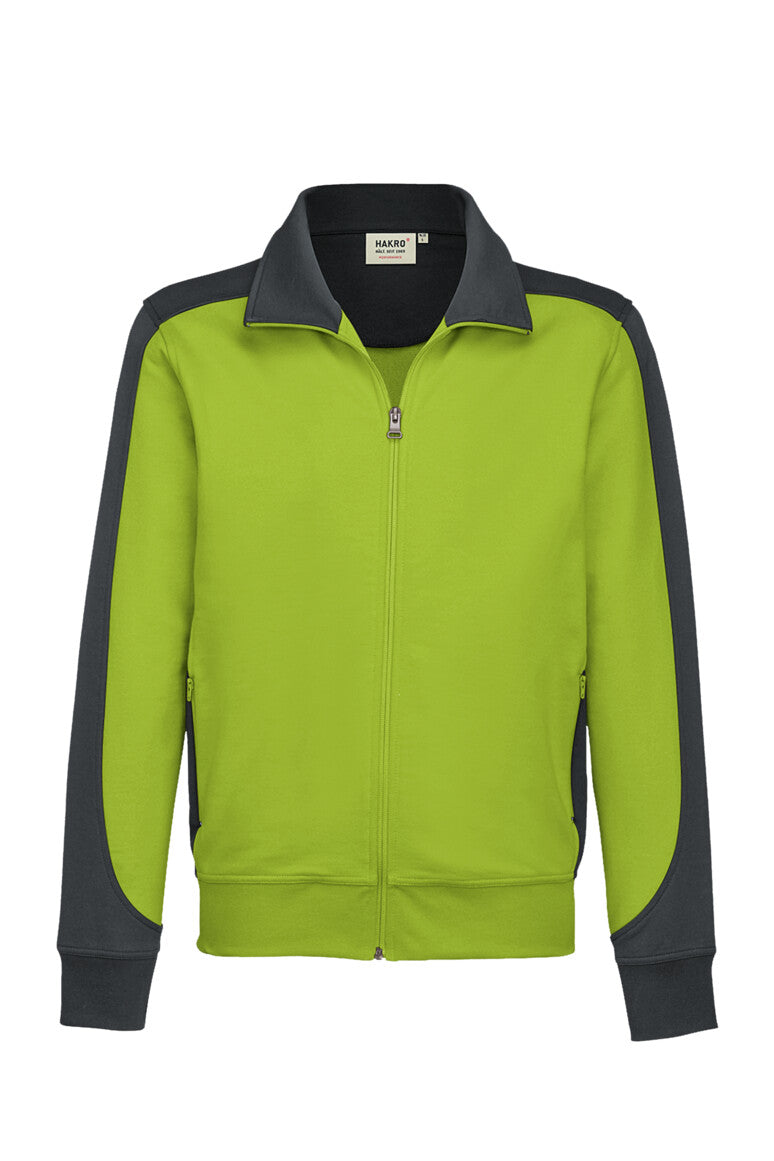 HAKRO Sweatjacke Contrast MIKRALINAR® - Kiwi/anthrazit - 1