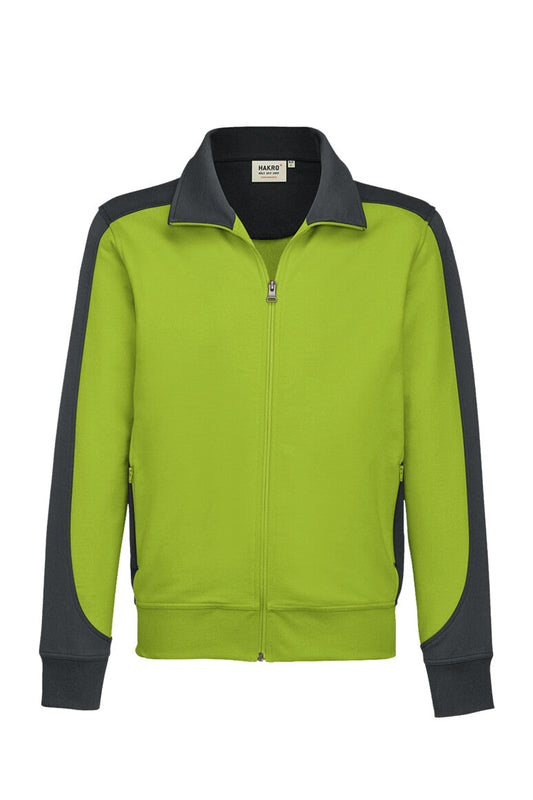 HAKRO Sweatjacke Contrast MIKRALINAR® - Kiwi/anthrazit - 1