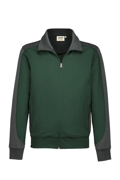 HAKRO Sweatjacke Contrast MIKRALINAR® - Tanne/anthrazit - 1