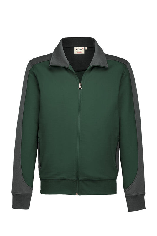 HAKRO Sweatjacke Contrast MIKRALINAR® - Tanne/anthrazit - 1