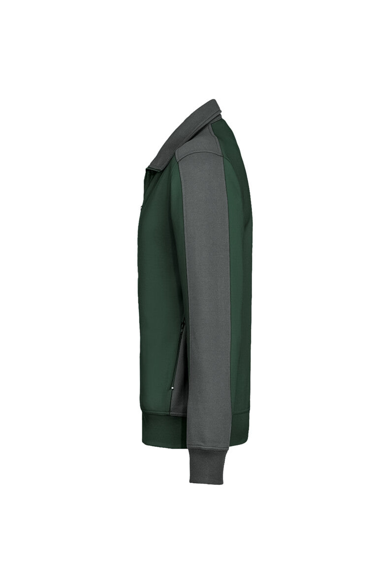 HAKRO Sweatjacke Contrast MIKRALINAR® - Tanne/anthrazit - 2