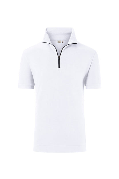 HAKRO Zip-Shirt Piqué MIKRALINAR® ECO - Weiß - 1