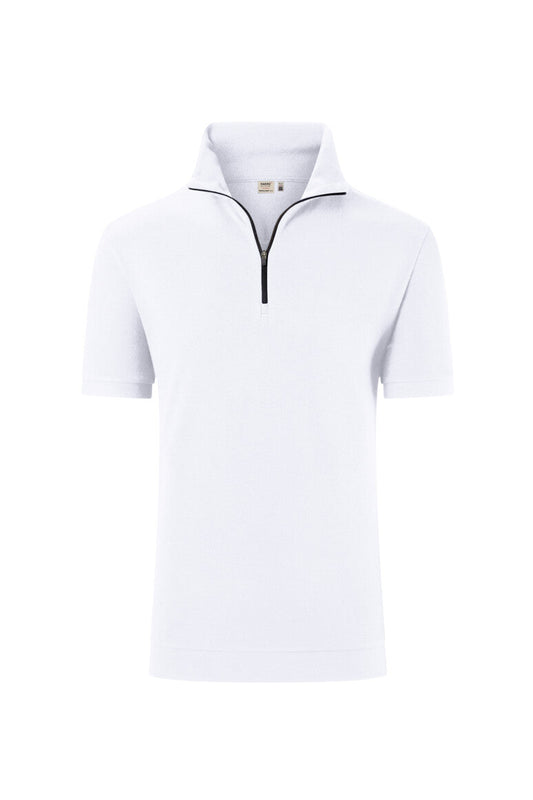 HAKRO Zip-Shirt Piqué MIKRALINAR® ECO - Weiß - 1