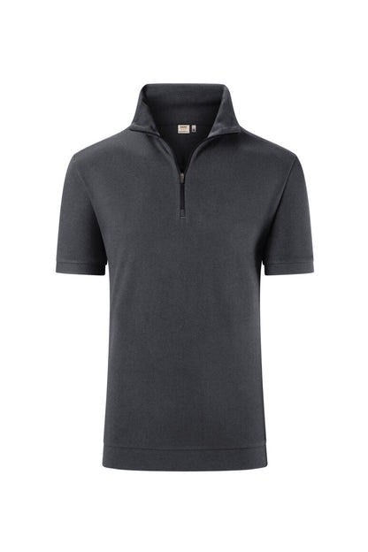 HAKRO Zip-Shirt Piqué MIKRALINAR® ECO - Karbongrau - 1