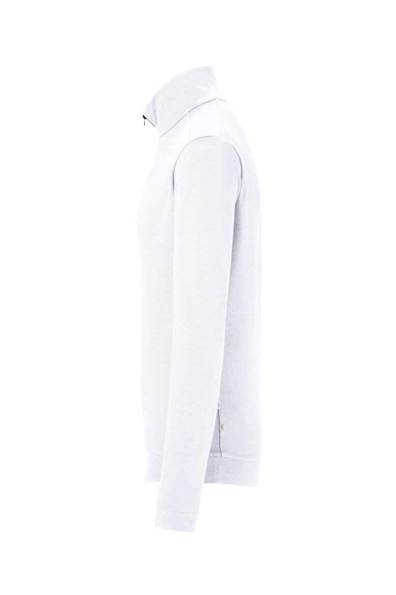 HAKRO Zip-Longsleeve Piqué MIKRALINAR® ECO - Weiß - 2