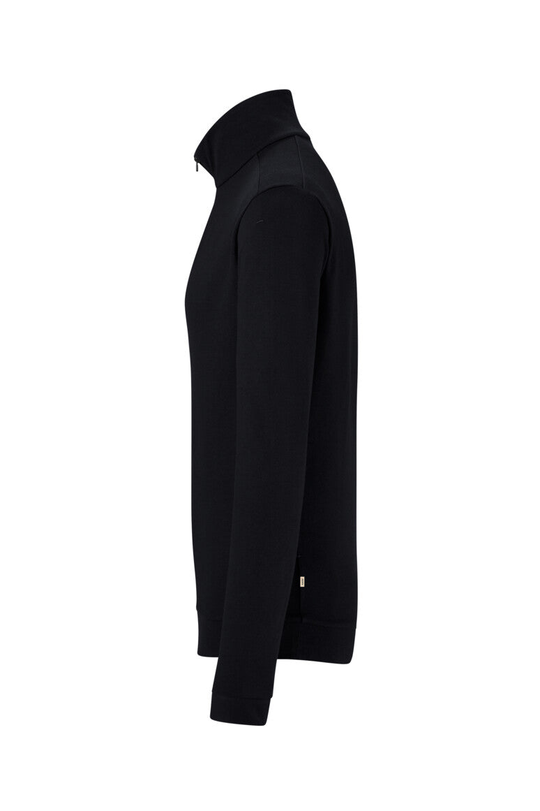 HAKRO Zip-Longsleeve Piqué MIKRALINAR® ECO - Schwarz - 2