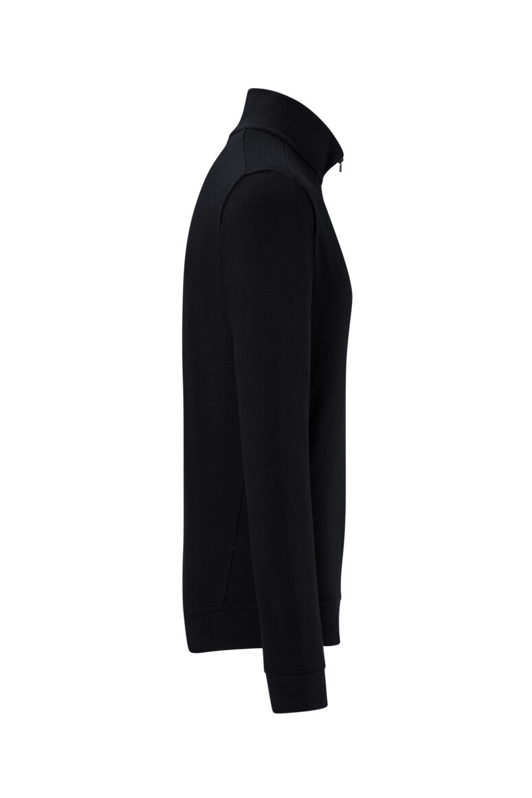 HAKRO Zip-Longsleeve Piqué MIKRALINAR® ECO - Schwarz - 4