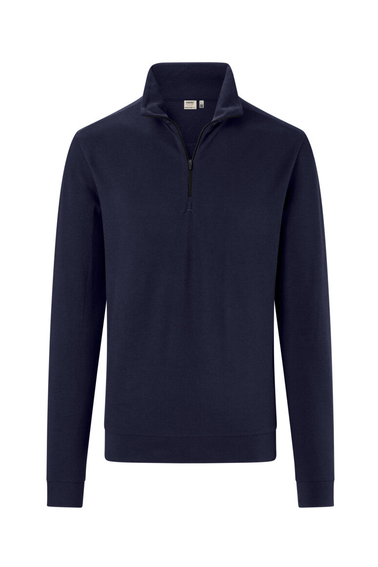 HAKRO Zip-Longsleeve Piqué MIKRALINAR® ECO - Tinte - 1
