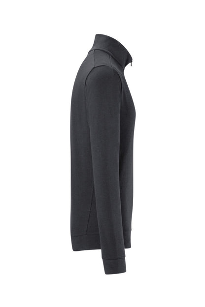 HAKRO Zip-Longsleeve Piqué MIKRALINAR® ECO - Karbongrau - 4