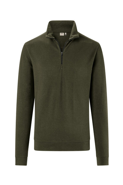 HAKRO Zip-Longsleeve Piqué MIKRALINAR® ECO - Olive - 1