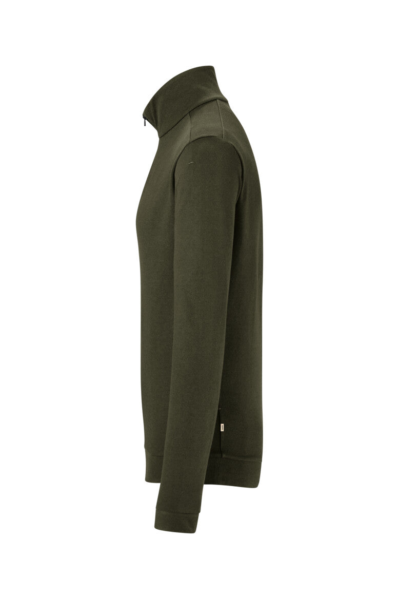 HAKRO Zip-Longsleeve Piqué MIKRALINAR® ECO - Olive - 2
