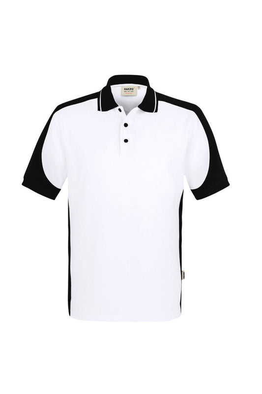HAKRO Poloshirt Contrast  MIKRALINAR® ECO - Weiß/schwarz - 1