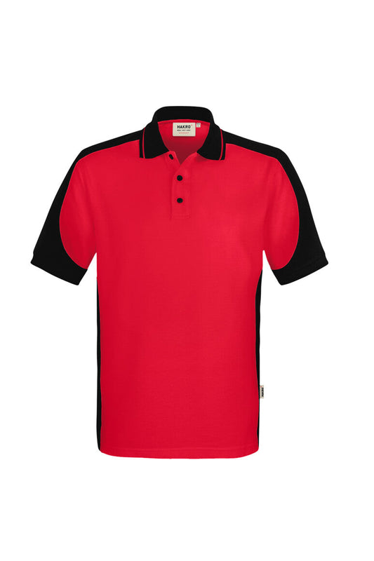 HAKRO Poloshirt Contrast  MIKRALINAR® ECO - Rot/schwarz - 1