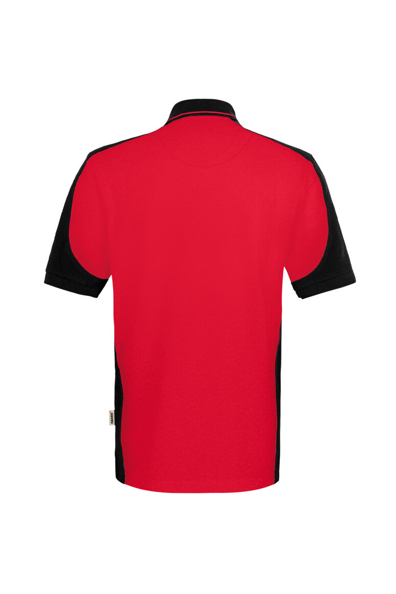 HAKRO Poloshirt Contrast  MIKRALINAR® ECO - Rot/schwarz - 3