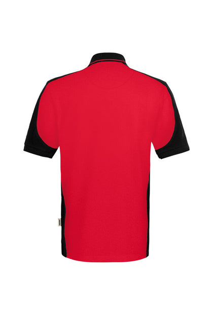 HAKRO Poloshirt Contrast  MIKRALINAR® ECO - Rot/schwarz - 3