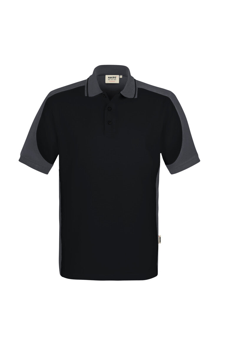 HAKRO Poloshirt Contrast  MIKRALINAR® ECO - Schwarz/karbongrau - 1