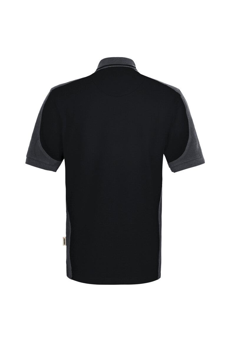 HAKRO Poloshirt Contrast  MIKRALINAR® ECO - Schwarz/karbongrau - 3