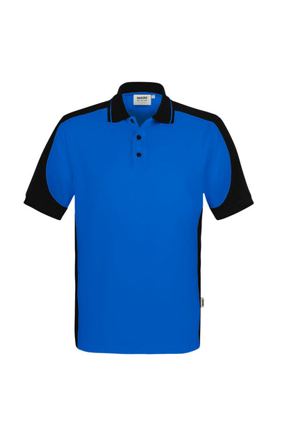 HAKRO Poloshirt Contrast  MIKRALINAR® ECO - Royalblau/schwarz - 1