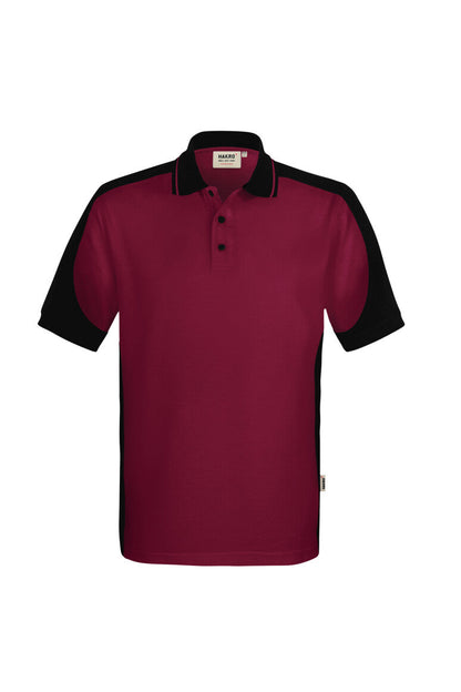 HAKRO Poloshirt Contrast  MIKRALINAR® ECO - Weinrot/schwarz - 1