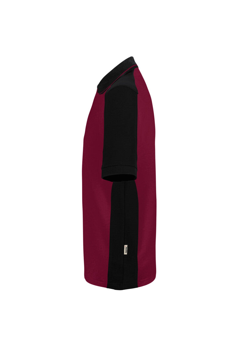 HAKRO Poloshirt Contrast  MIKRALINAR® ECO - Weinrot/schwarz - 2