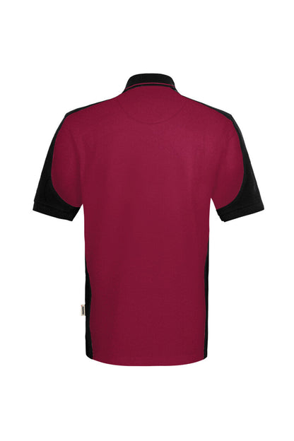 HAKRO Poloshirt Contrast  MIKRALINAR® ECO - Weinrot/schwarz - 3
