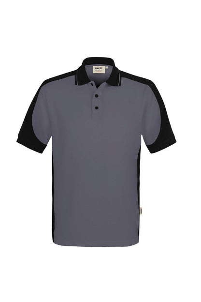 HAKRO Poloshirt Contrast  MIKRALINAR® ECO - Anthrazit/schwarz - 1