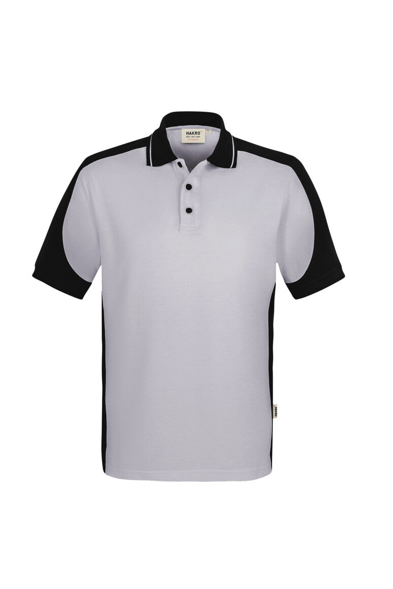 HAKRO Poloshirt Contrast  MIKRALINAR® ECO - Titan/schwarz - 1