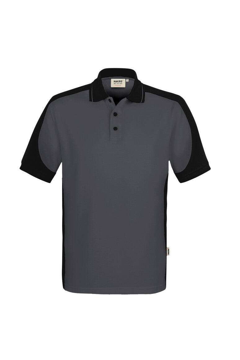 HAKRO Poloshirt Contrast  MIKRALINAR® ECO - Karbongrau/schwarz - 1