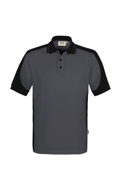 HAKRO Poloshirt Contrast  MIKRALINAR® ECO - Karbongrau/schwarz - 1