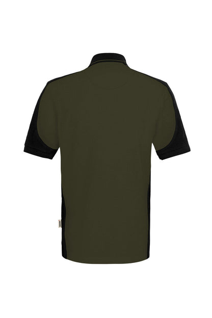 HAKRO Poloshirt Contrast  MIKRALINAR® ECO - Olive/schwarz - 3